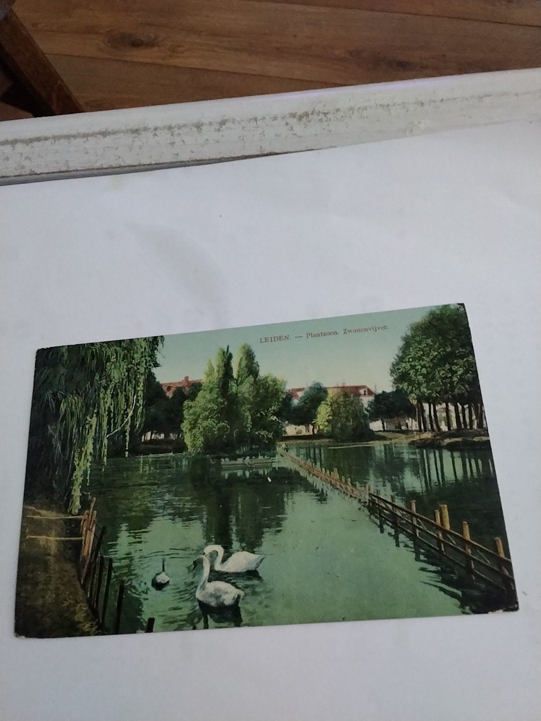 Oude ansichtkaart Leiden - Plantsoen Zwanenvijver (1912), Ophalen of Verzenden, Voor 1920, Gelopen, Zuid-Holland