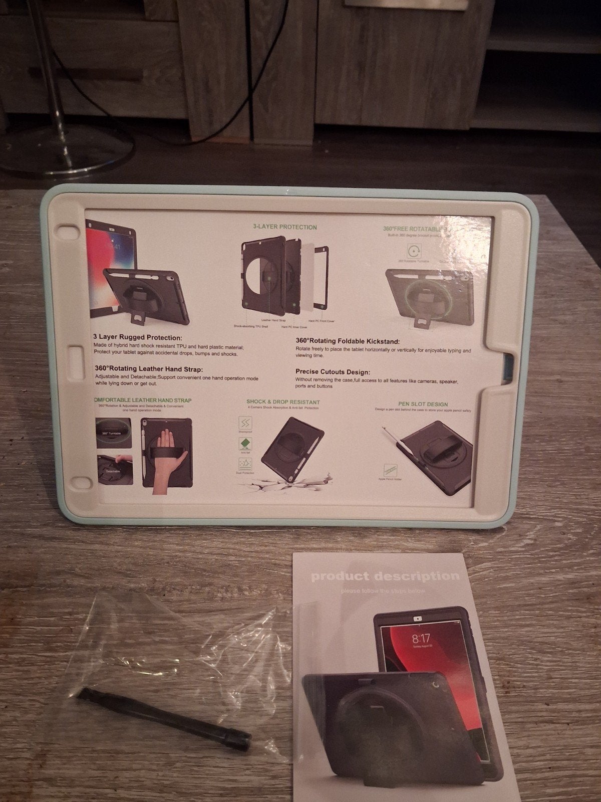 Robuuste iPad Air 10.5/Pro 10.5 hoes draaibare stand, Computers en Software, 10 inch, Onbekend, Onbekend, Nieuw