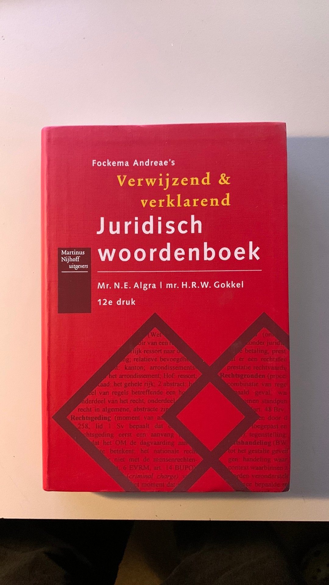 Fockema Andreae's Juridisch woordenboek 12e druk, Ophalen of Verzenden, Zo goed als nieuw, H.R.W. Gokkel; N.E. Algra, Nederlands