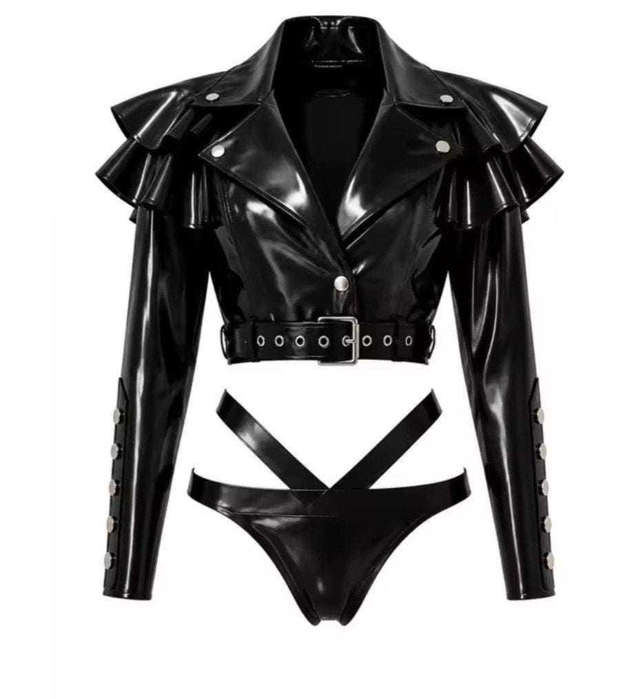 Super mooie jas met details van latex, tm 6XL, Ophalen of Verzenden, Nieuw