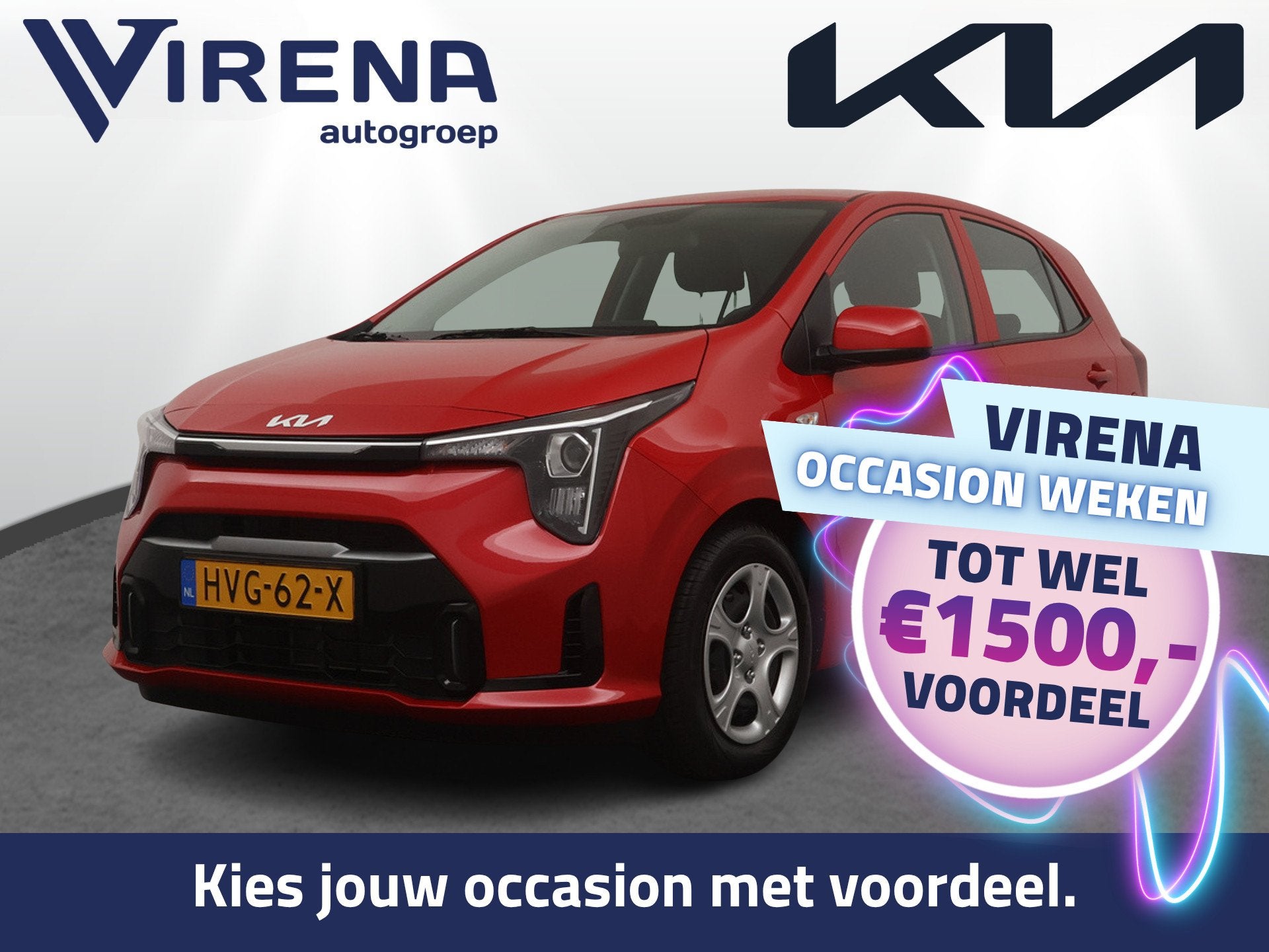 Kia Picanto 1.0 DPI DynamicLine Airco - Apple Carplay/Androi, Voorwielaandrijving, Stof, 4 stoelen, Handgeschakeld