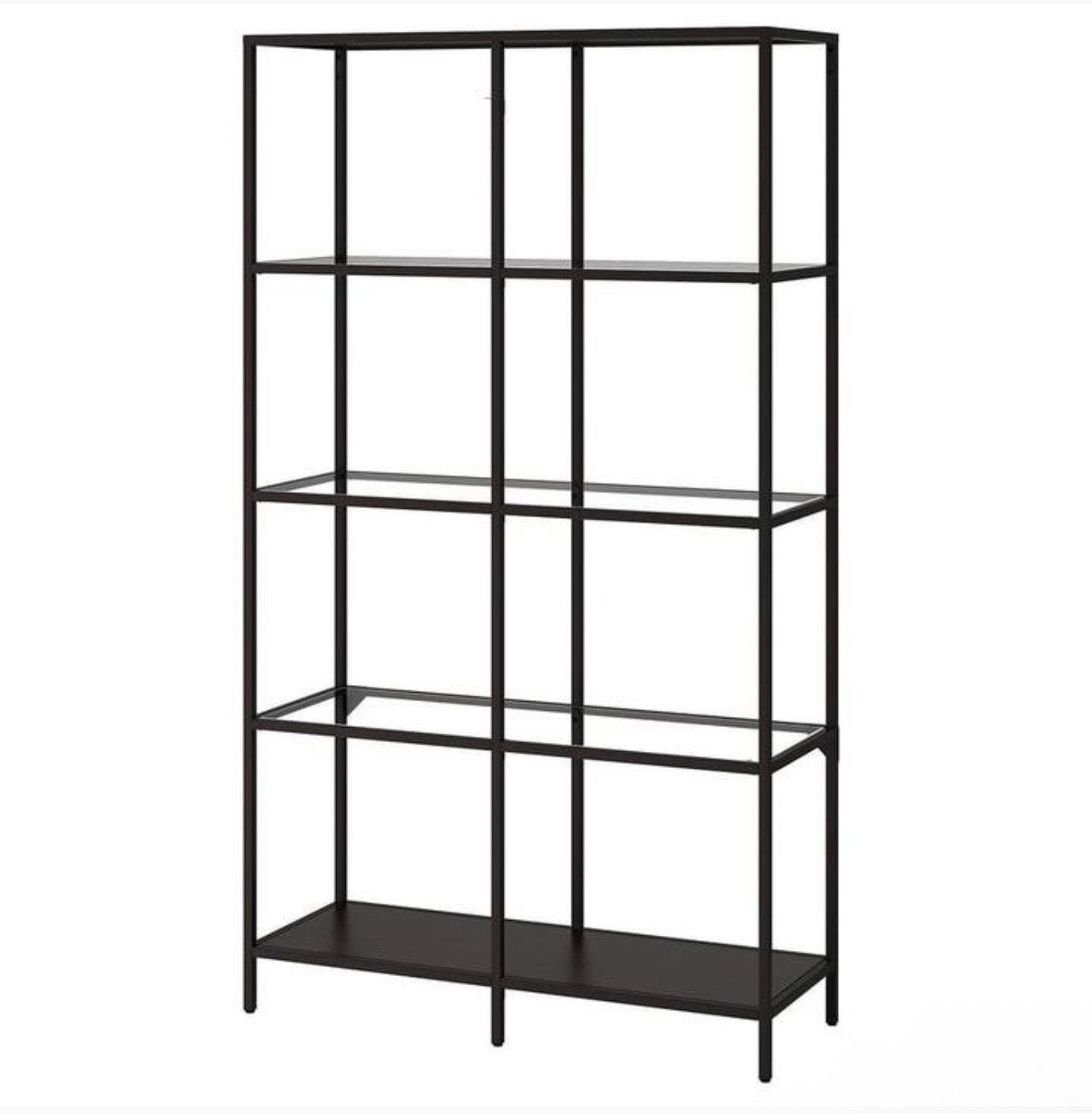 Ikea metalen stellingkast met glazen, Ophalen, Zo goed als nieuw