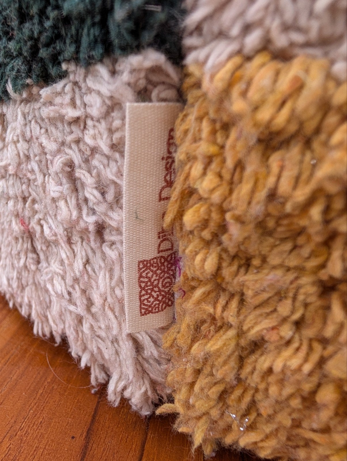 Poef Berber Colorblocking, Huis en Inrichting, Minder dan 50 cm, 7424HG, Diba Design, Rond