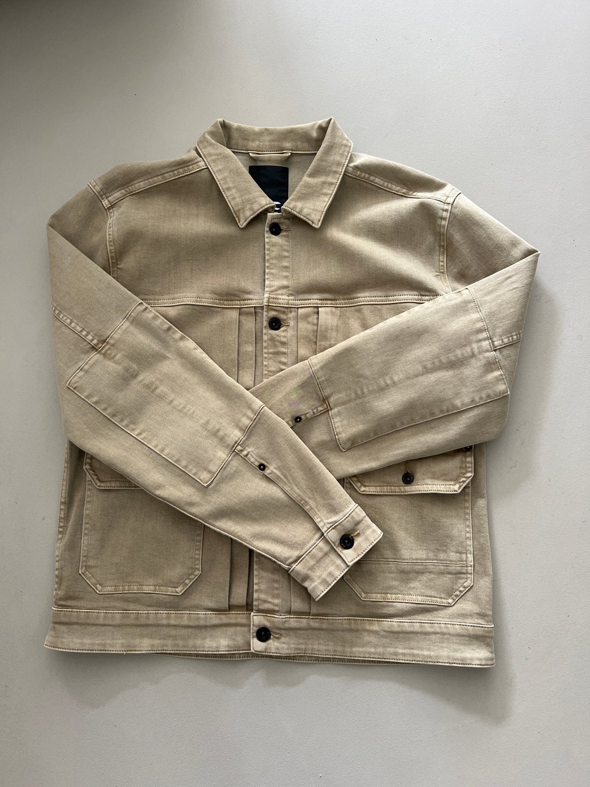 Denham spijkerjack beige maat L, Ophalen of Verzenden, Zo goed als nieuw, Maat 52/54 (L), Beige