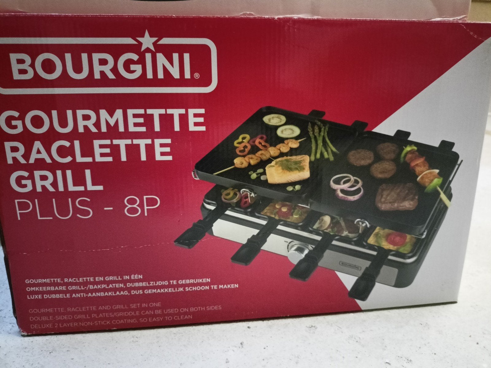 Bourgini Gourmette Raclette Grill Plus – 8 personen, Ophalen of Verzenden, Zo goed als nieuw, 8 personen of meer