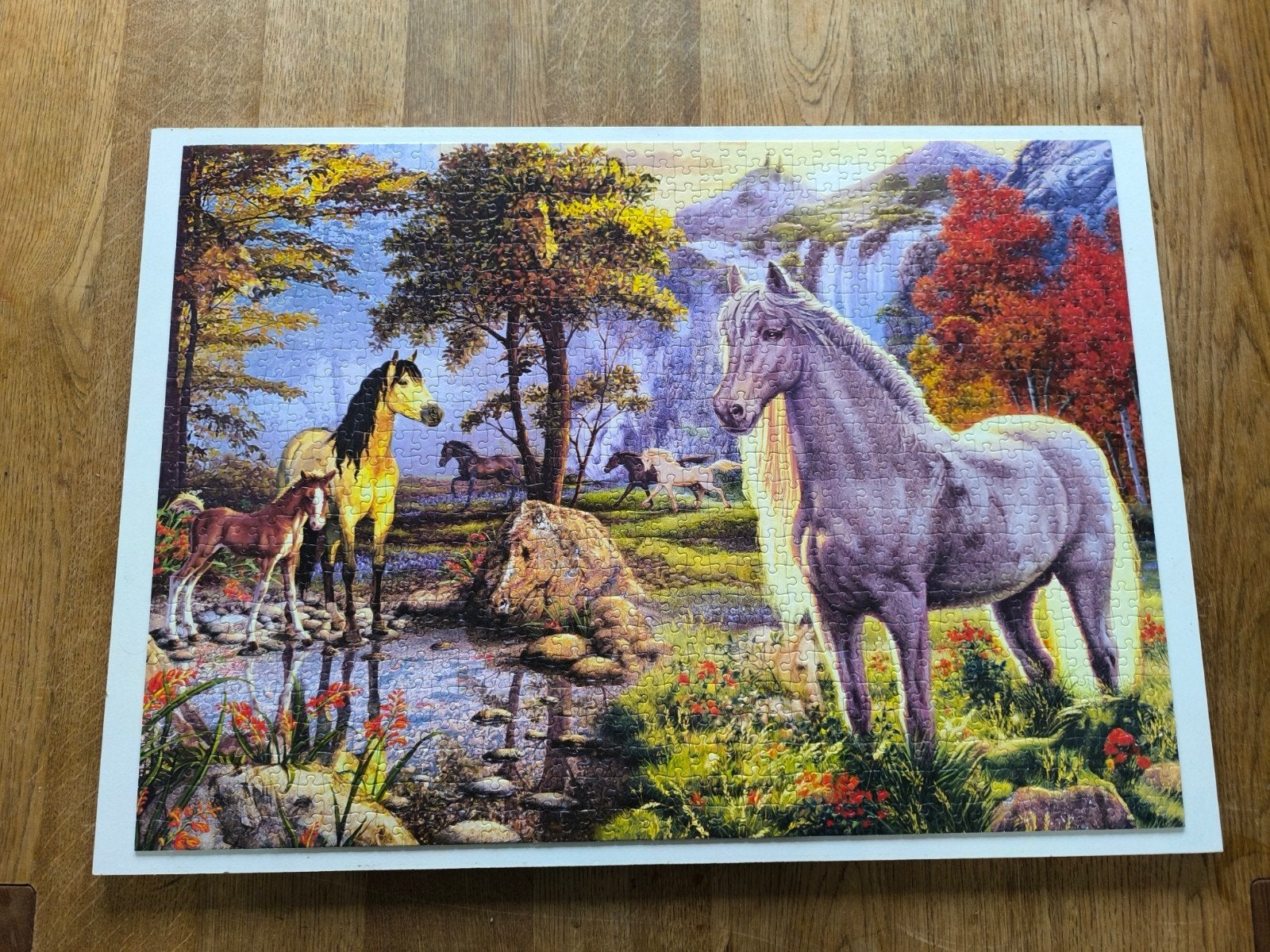 Een mooie paarden puzzel geplakt op een stevige plaat, Ophalen, Wanddecoratie