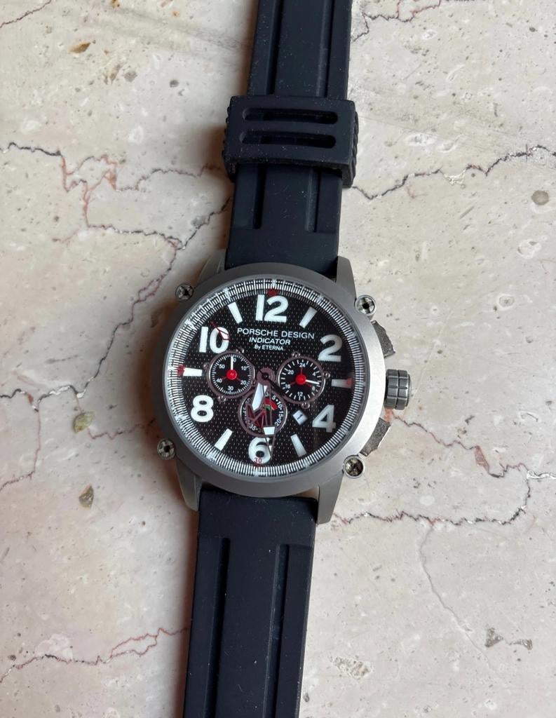 Porsche Design Indicator P'6910 Chronograaf Titanium, Sieraden, Tassen en Uiterlijk, Horloges | Heren, Overige merken, Overige materialen