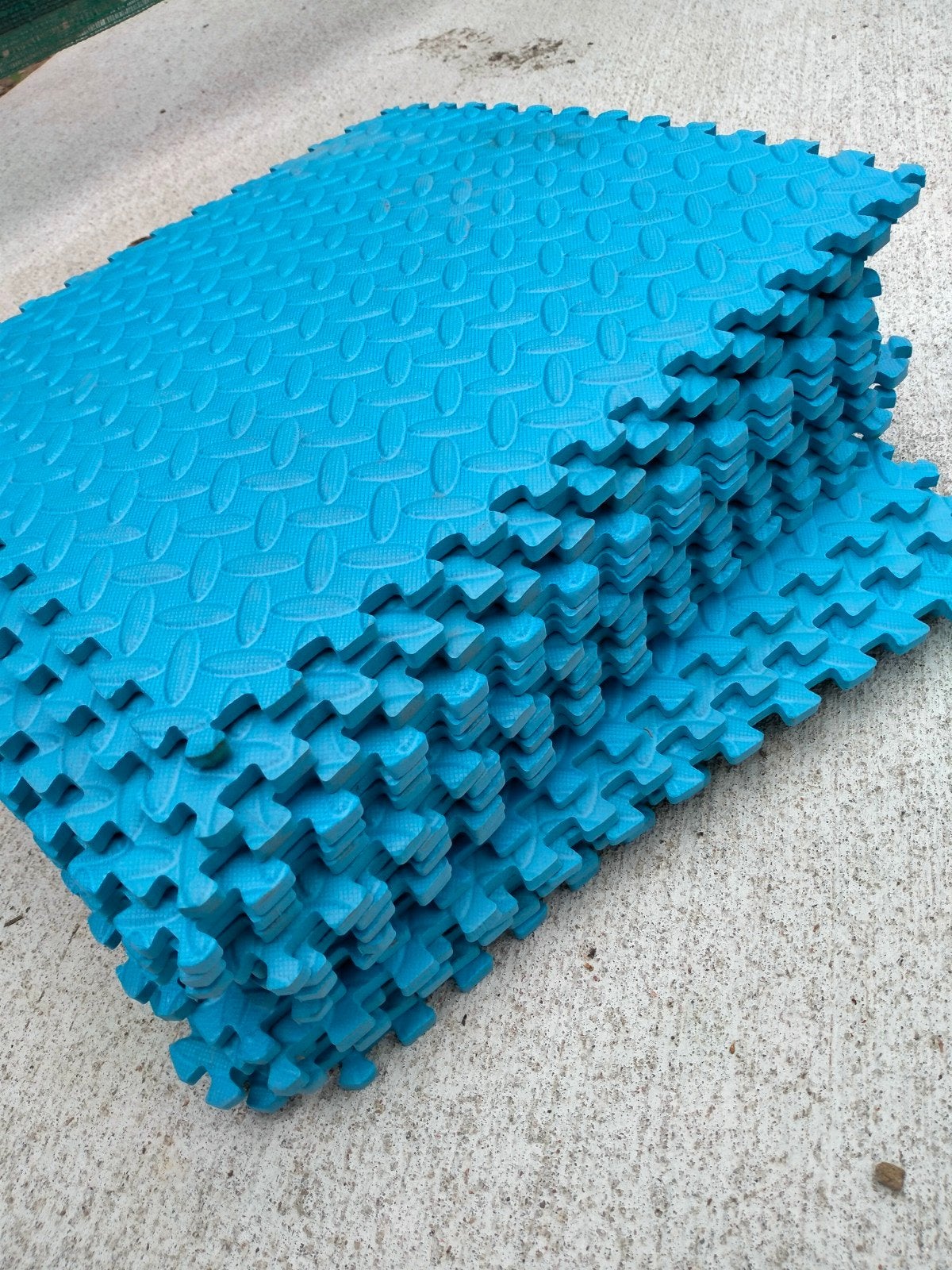 Blauwe zwembadmatten 18stuks voor onder zwembad, speelruimte, Tuin en Terras, Ophalen of Verzenden, Gebruikt