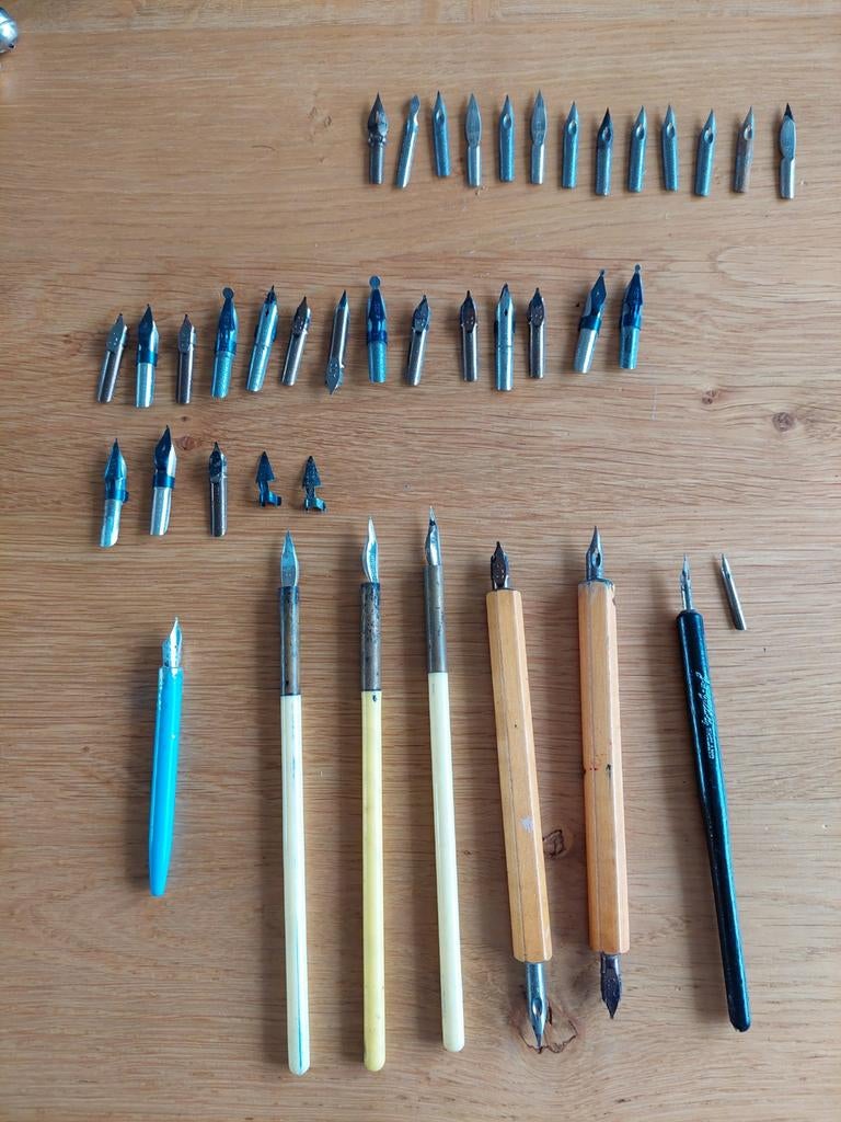 7 penhouders, kroontjespennen en kalligrafeerpennen, Ophalen of Verzenden, Overige merken