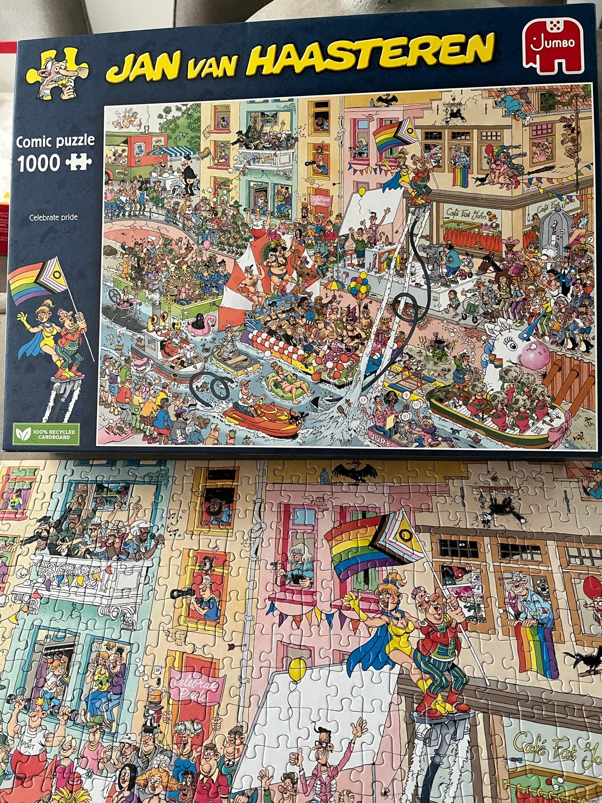 Jan van Haasteren puzzel 1000 stukjes - Comic Pride, Ophalen, 500 t/m 1500 stukjes, Zo goed als nieuw, Legpuzzel