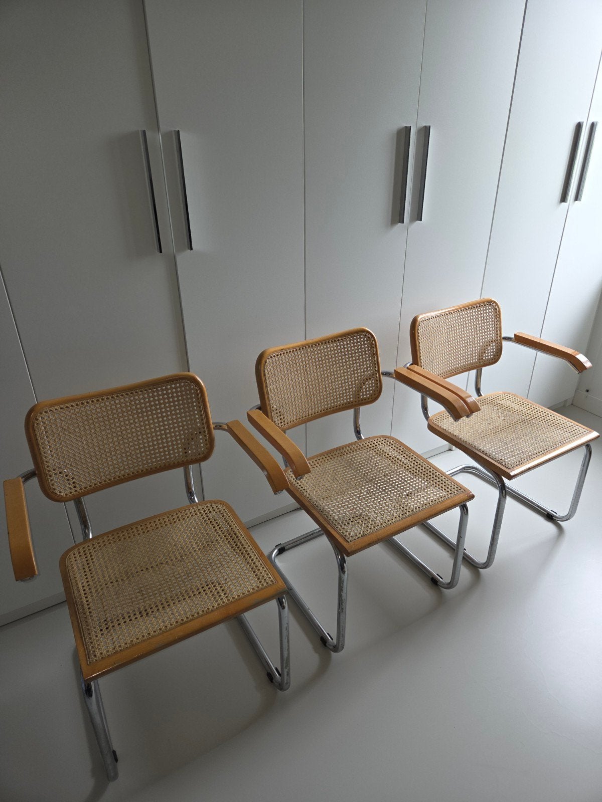 3x vintage , made in Italy Cesca stoelen Marcel Breuer, Ophalen