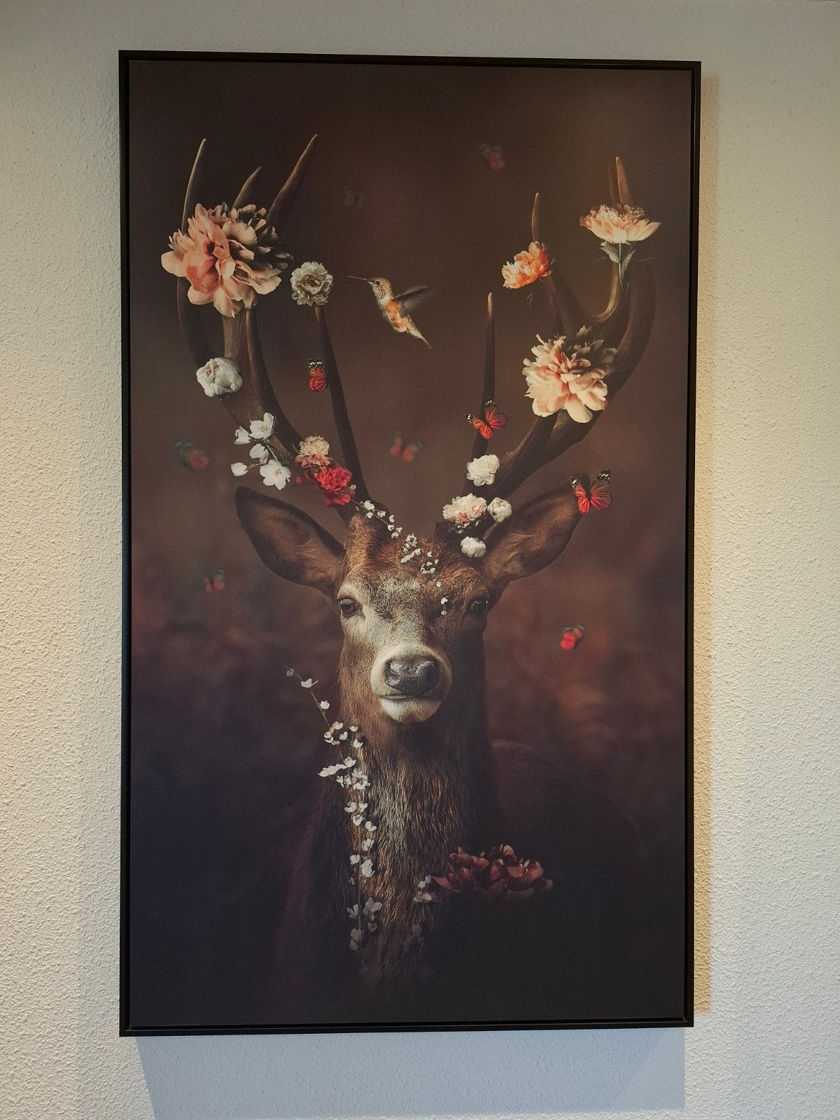 Te koop: lijst met afbeelding van een hert. 120x70 cm, Ophalen