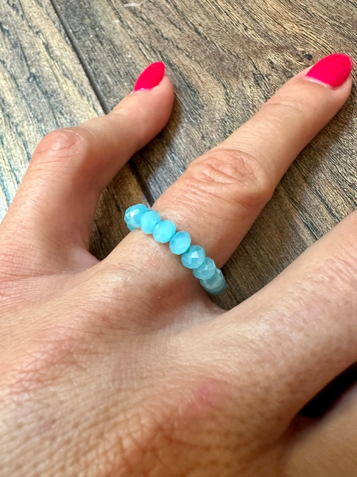 Ring van blauwe kralen! (Nieuw!), Sieraden, Tassen en Uiterlijk, Ringen, Ophalen of Verzenden, Nieuw, Blauw, Dame