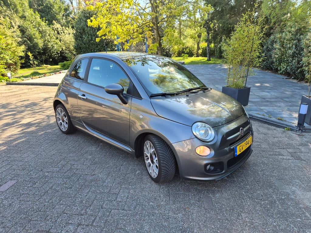 Fiat 500 0.9 Twinair C 2015 Grijs, Auto's, Fiat, Voorwielaandrijving, Leder en Stof, 905 kg, Origineel Nederlands