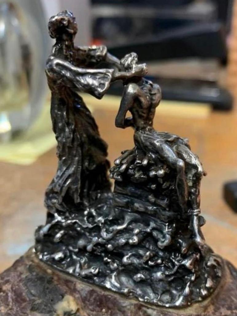 Zilveren miniatuur, Abrahams offer, Yaacov Heller, Jeruzalem, Ophalen of Verzenden
