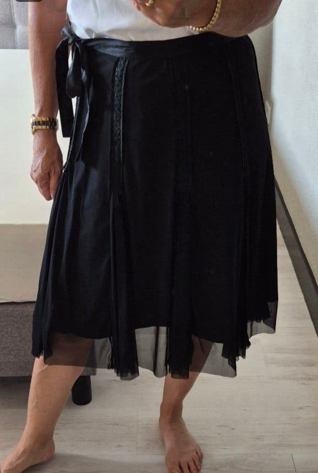 Prachtige zwarte gelaagde mesh rok van The Barn, maat 38, Kleding | Dames, Maat 38/40 (M), The Barn, Zwart, Ophalen of Verzenden