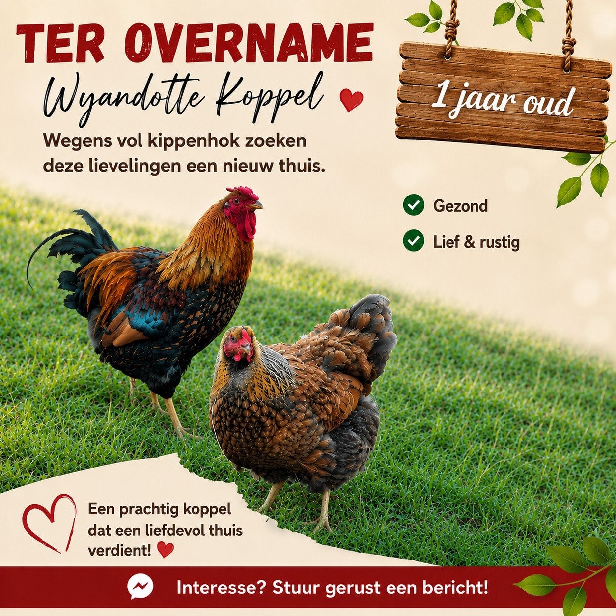 Wyandotte koppel, Dieren en Toebehoren, Meerdere dieren, Kip