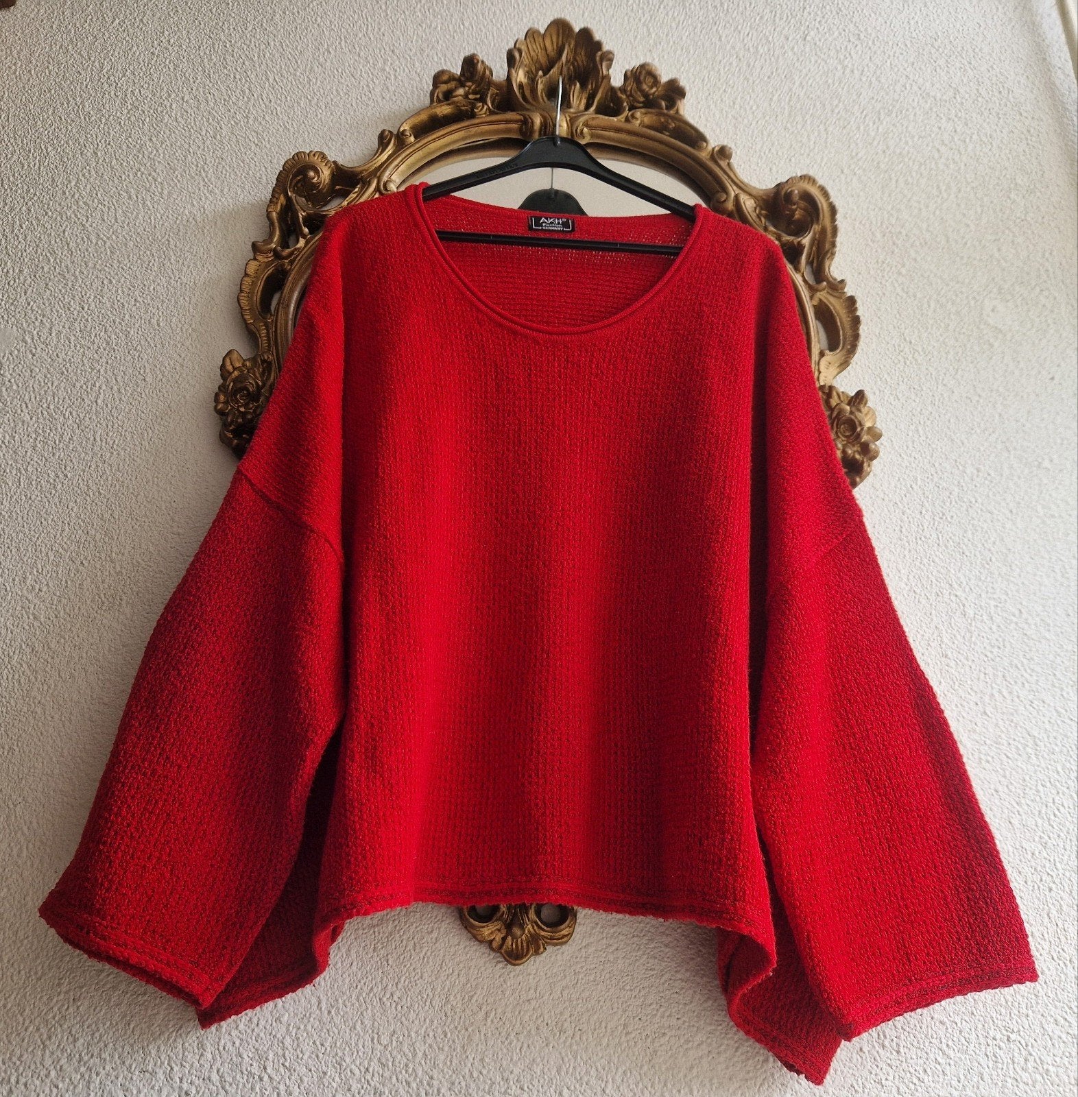 AKH Fashion rood gemêleerd  zwart gebreid wijd kort truitje, Kleding | Dames, Trui of Vest, Ophalen of Verzenden, Zo goed als nieuw
