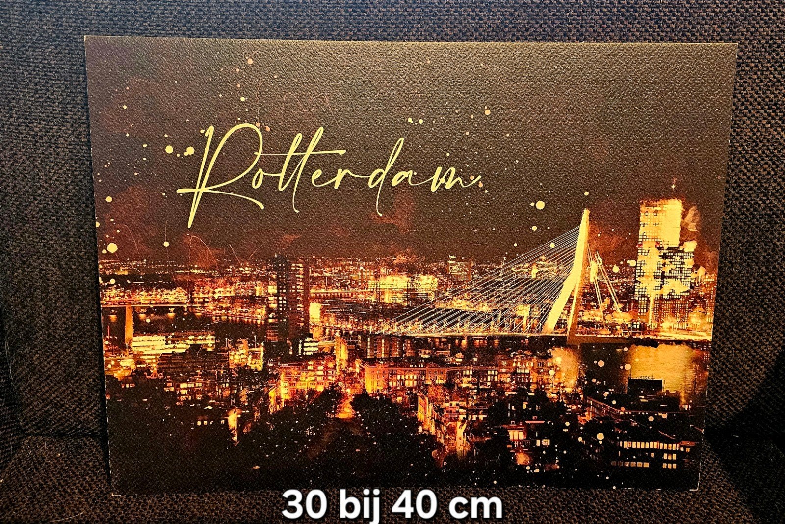 Schilderij Rotterdam skyline 30x40 cm, Huis en Inrichting, Woonaccessoires | Schilderijen, Tekeningen en Foto's, Minder dan 50 cm