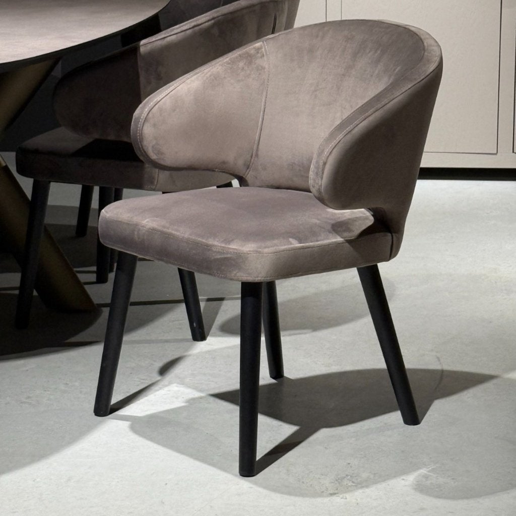 Richmond Interiors Velvet Eetkamerstoelen Indigo Grijs, Ophalen, Nieuw, Vier, Chique