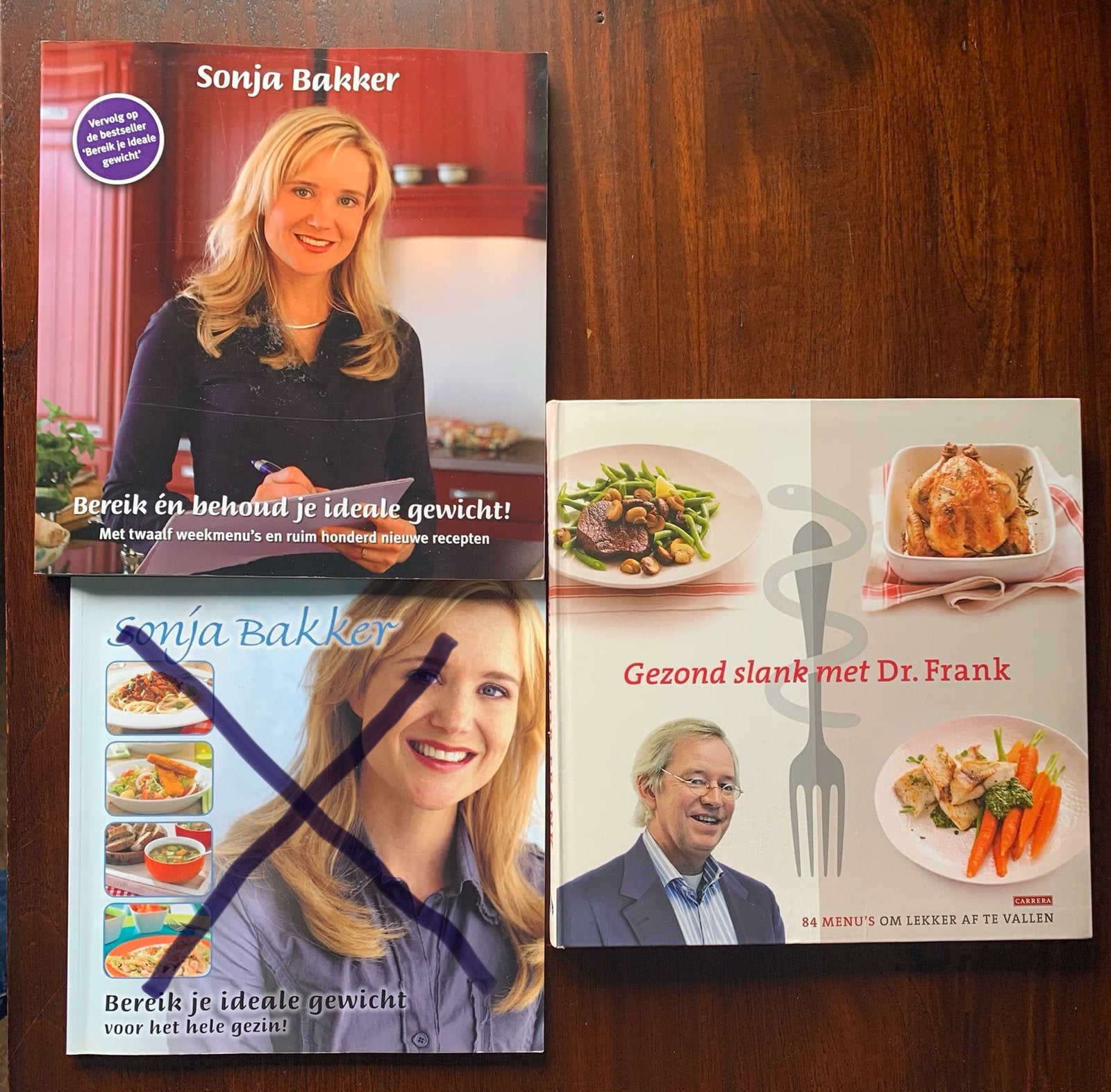 Sonja Bakker en Dr. Frank - 2 boeken voor € 3,25, Boeken, Gezondheid, Dieet en Voeding, Dieet en Voeding, Ophalen of Verzenden