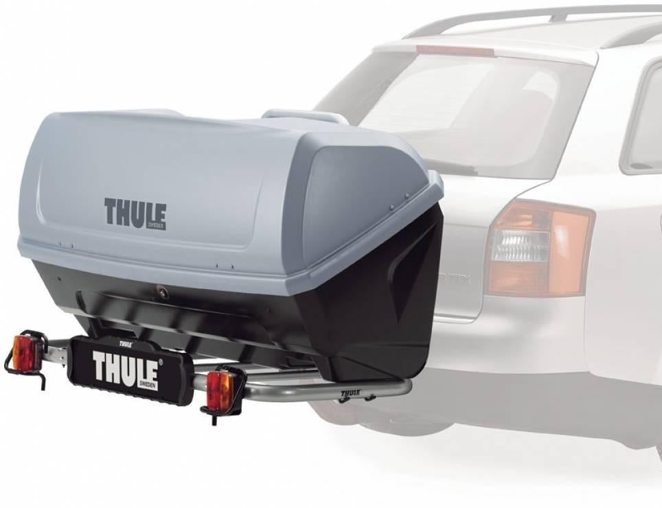 Trekhaakkoffer trekhaakbox huren ipv dakkoffer thule backup, Ophalen, Gebruikt
