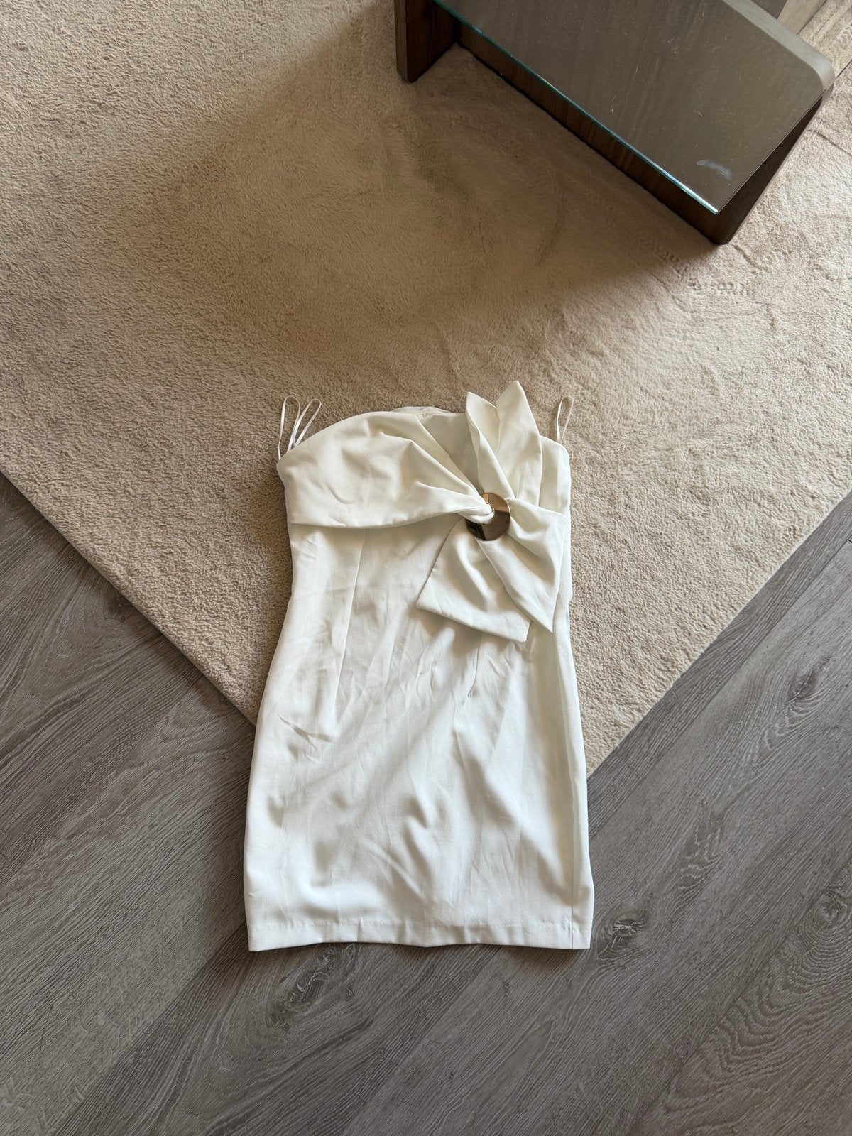 Zara Jurkje met Gouden Detail - Maat XS, Kleding | Dames, Jurken, Verzenden, Wit, Zo goed als nieuw, Maat 34 (XS) of kleiner
