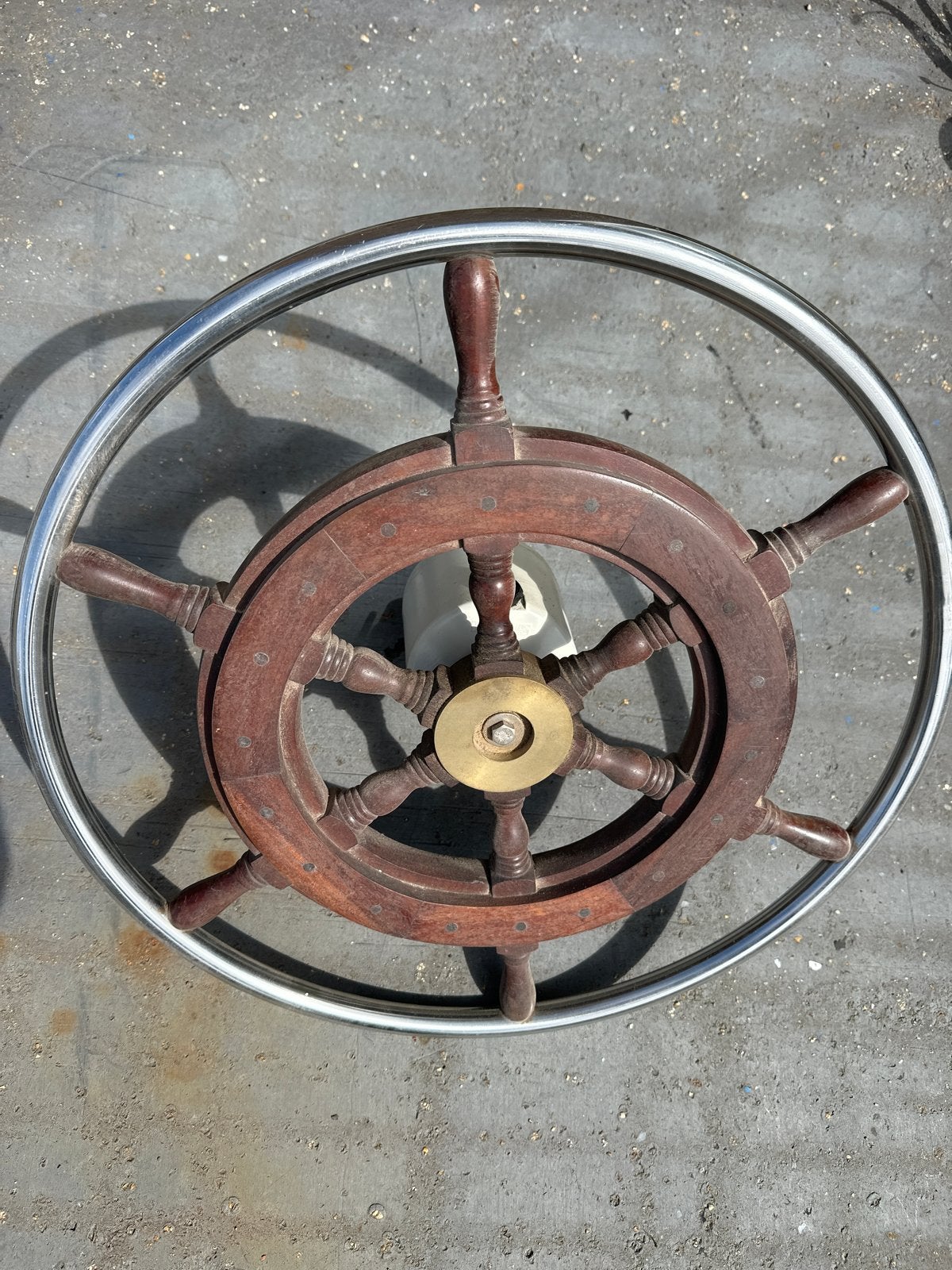 Mahonie Stuurwiel met RVS Ring en Hydraulische Pomp, Ophalen of Verzenden, Gebruikt, Motor en Techniek