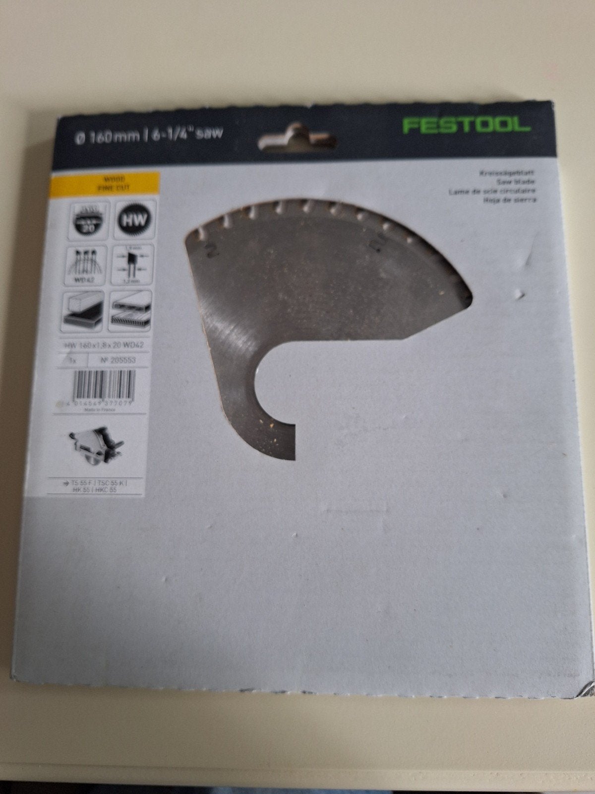 Festool HW 160x1.8x20 WD42 Cirkelzaagblad, Doe-het-zelf en Verbouw, Ophalen of Verzenden, Nieuw, Cirkelzaag, Festool