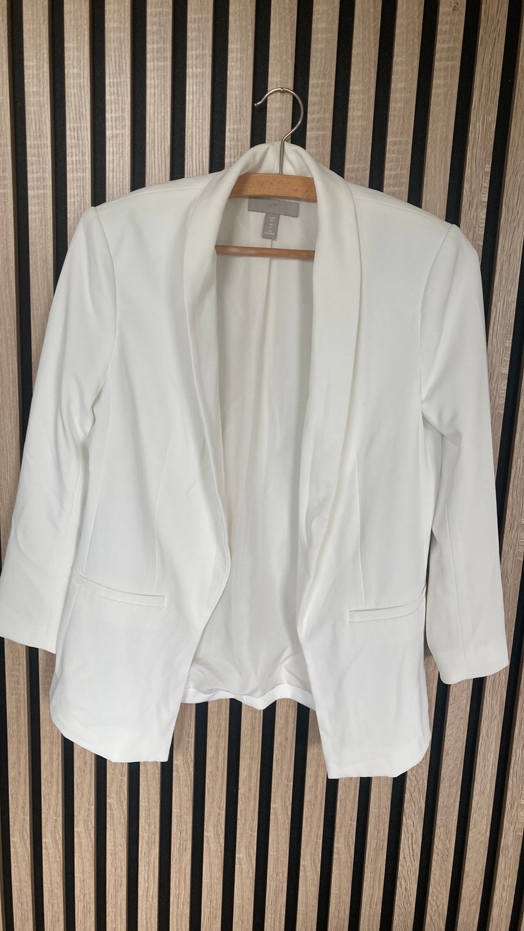 Gevoerd colbertjasje van H&M maat 34, Ophalen of Verzenden, Zo goed als nieuw, Maat 34 (XS) of kleiner, Wit
