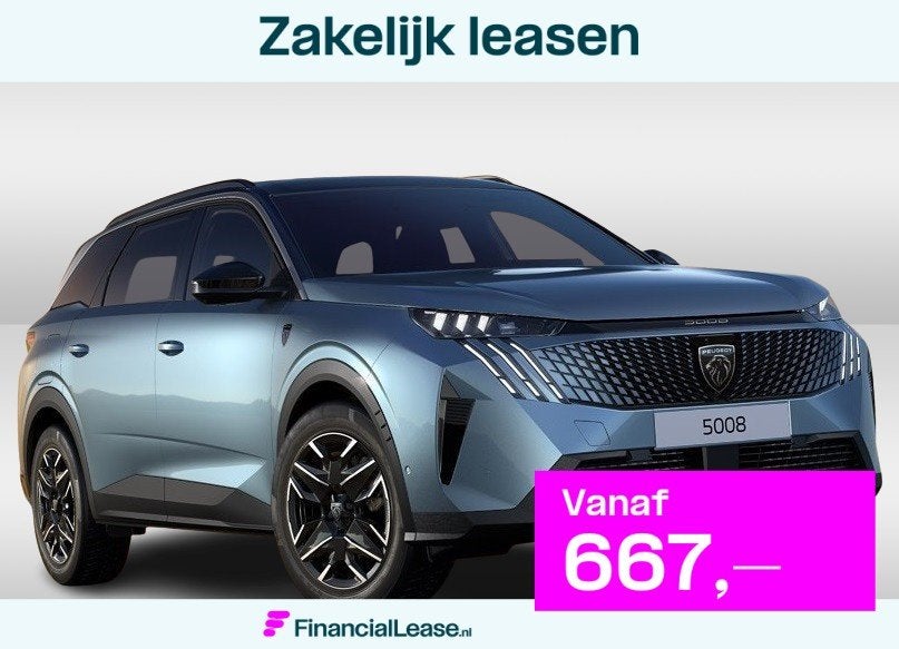 Peugeot 5008 1.2 Hybrid 136 GT SNEL RIJDEN - PANORAMADAK - 8, Auto's, Peugeot, Bedrijf, Lease, Financial lease, 360° camera, ABS