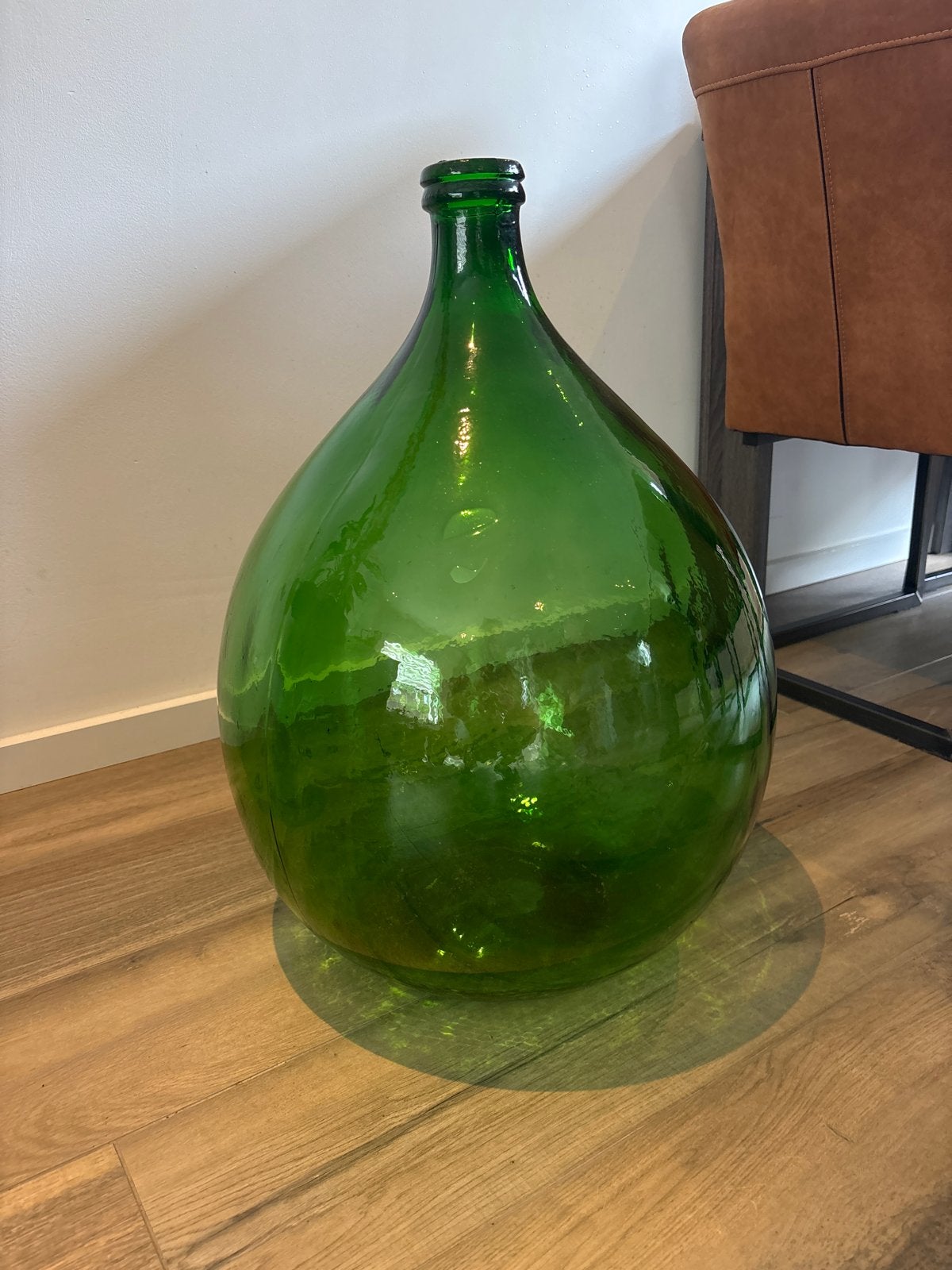 Grote groene glazen fles - Vintage decoratie, Ophalen