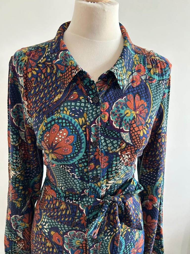 King Louie maat 44 prachtige Olive dress 3195, Blauw, Maat 42/44 (L), Ophalen of Verzenden, Zo goed als nieuw