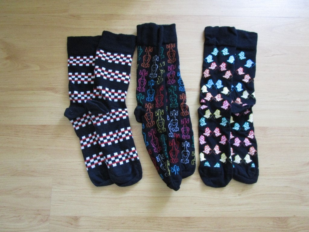 Ziengs - drie paar sokken met F1 / Race print- mt 40/46, Kleding | Heren, Sokken en Kousen, Ziengs, Zwart, Overige maten, Ophalen of Verzenden