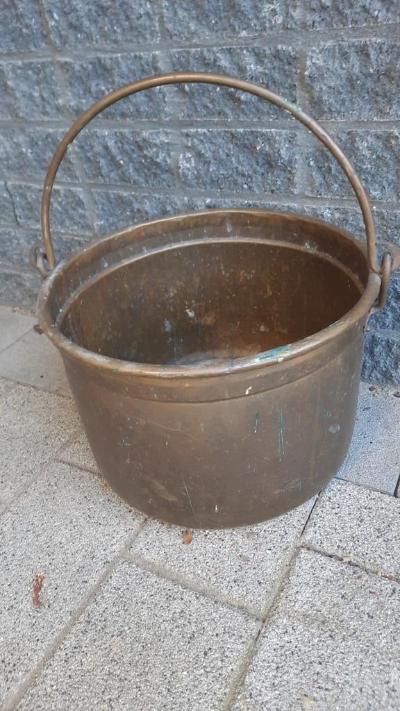 Antieke Koperen Ketel met Hengsel - Decoratief, Antiek en Kunst, Ophalen, Koper