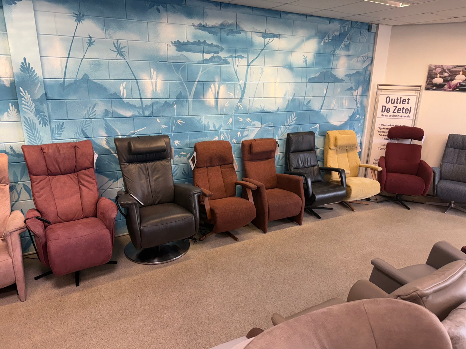 Meubelzorg tweedehands outlet sta op stoel relax fauteuils, Ophalen of Verzenden, Leer, Gratis bezorging regio Utrecht met garantie