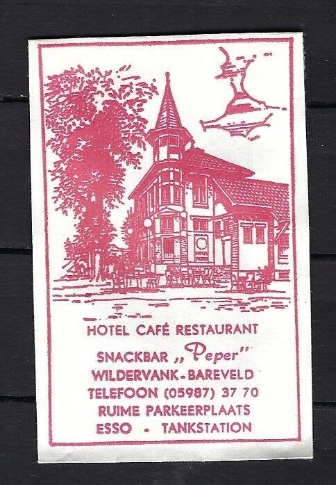 934 Wildervank-Barveld hotel cafe rest PEPER, Ophalen of Verzenden, Nederland