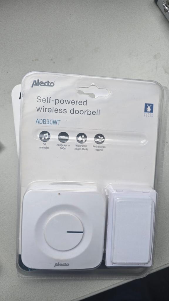 Alecto ADB30WT Draadloze Deurbel - Zo goed als nieuw, Ophalen of Verzenden