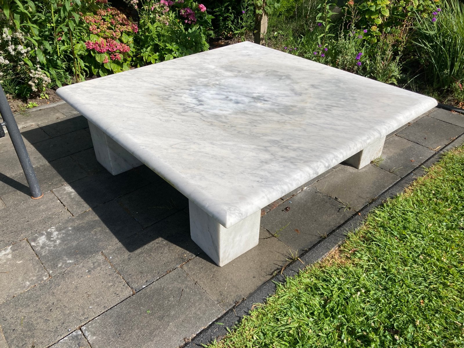 Marmeren salontafel, Huis en Inrichting, Tafels | Salontafels, Ophalen, Overige materialen, Gebruikt, Vierkant