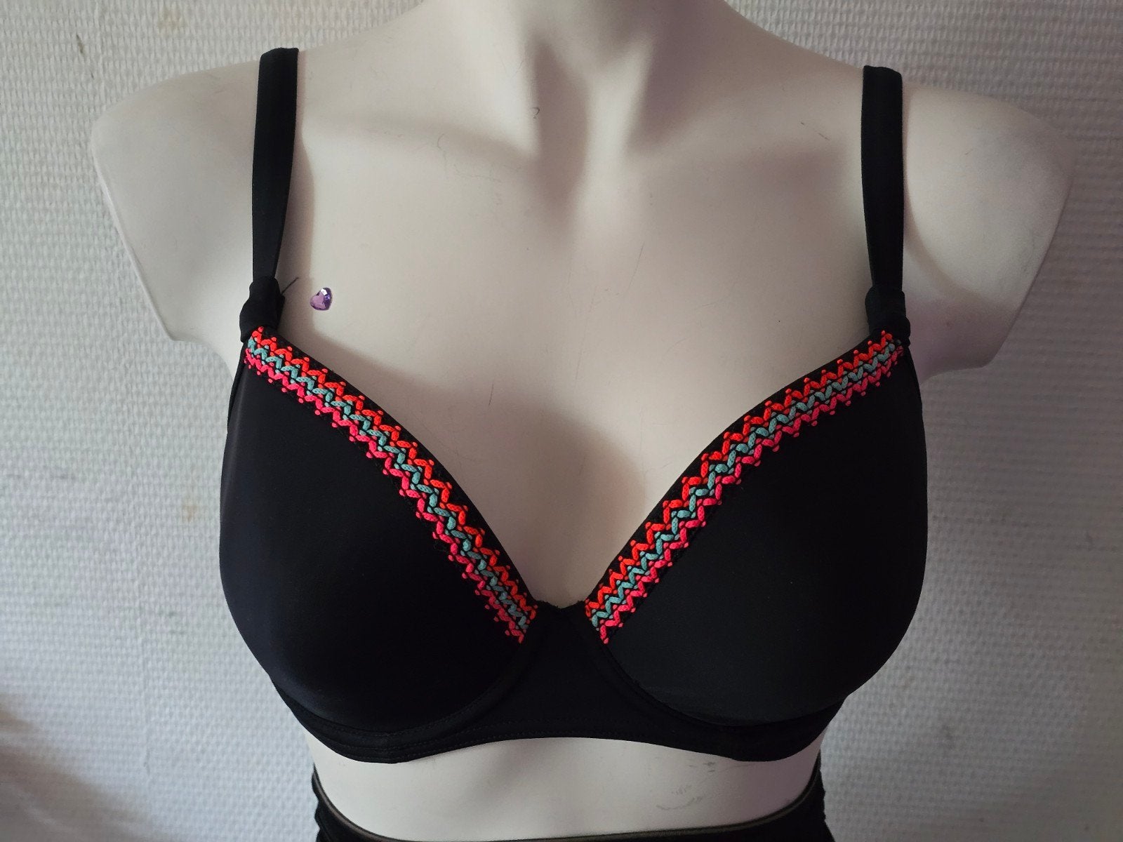 Freya Mariachi Underwire Deco Moulded Bikini Top maat 65H, Zwart, Zo goed als nieuw, Bikini, Freya