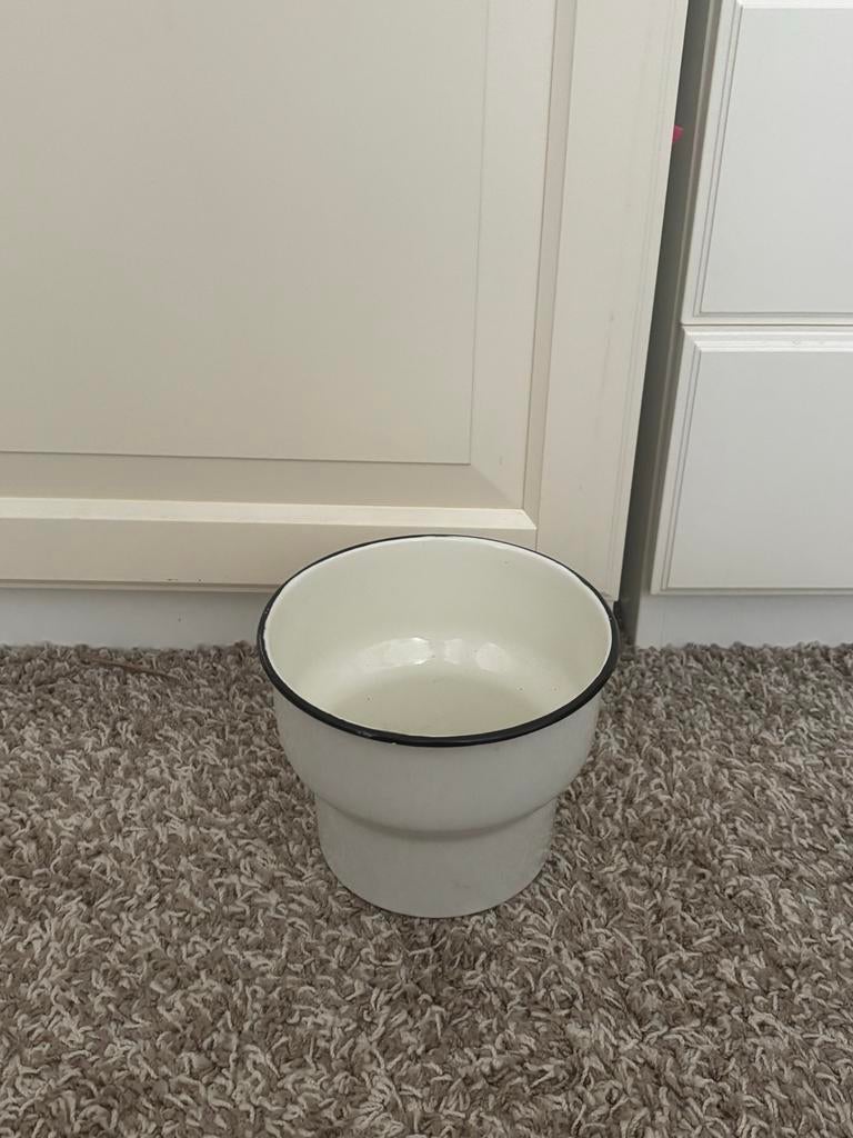 IKEA CITRONSYRA vaas - Wit met Zwarte Rand, Ophalen
