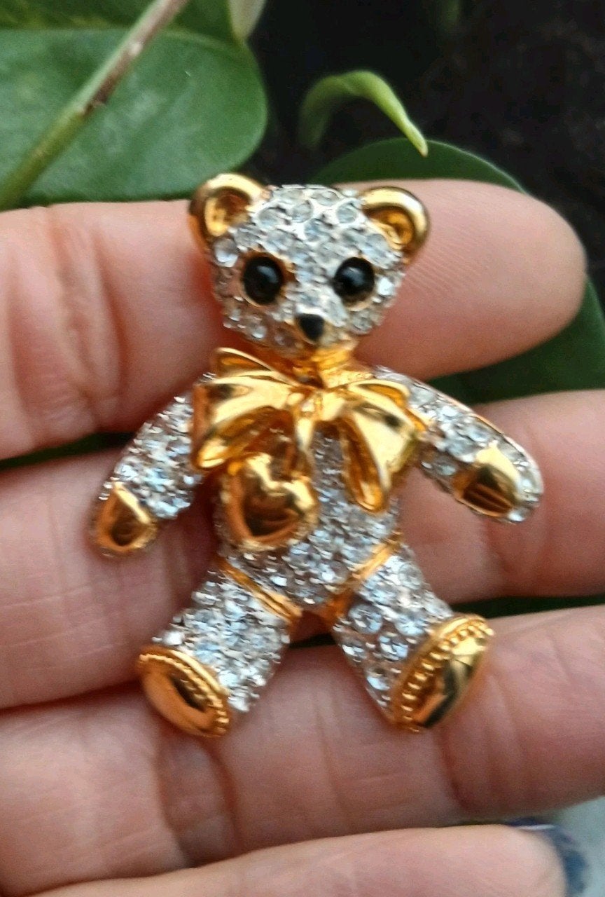 Vintage broche beer, Ophalen of Verzenden, Zo goed als nieuw, Overige materialen