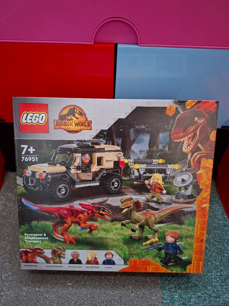 LEGO Jurassic World 76951 Pyroraptor & Dilophosaurus Transp., Inclusief accessoires, Jurassic World, Lego, Nieuw