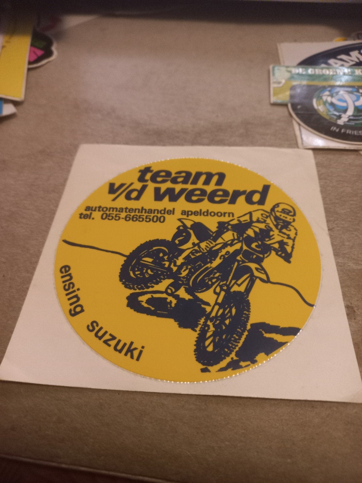 Vintage Team V/D Weerd Suzuki Motocross Sticker, Ophalen of Verzenden