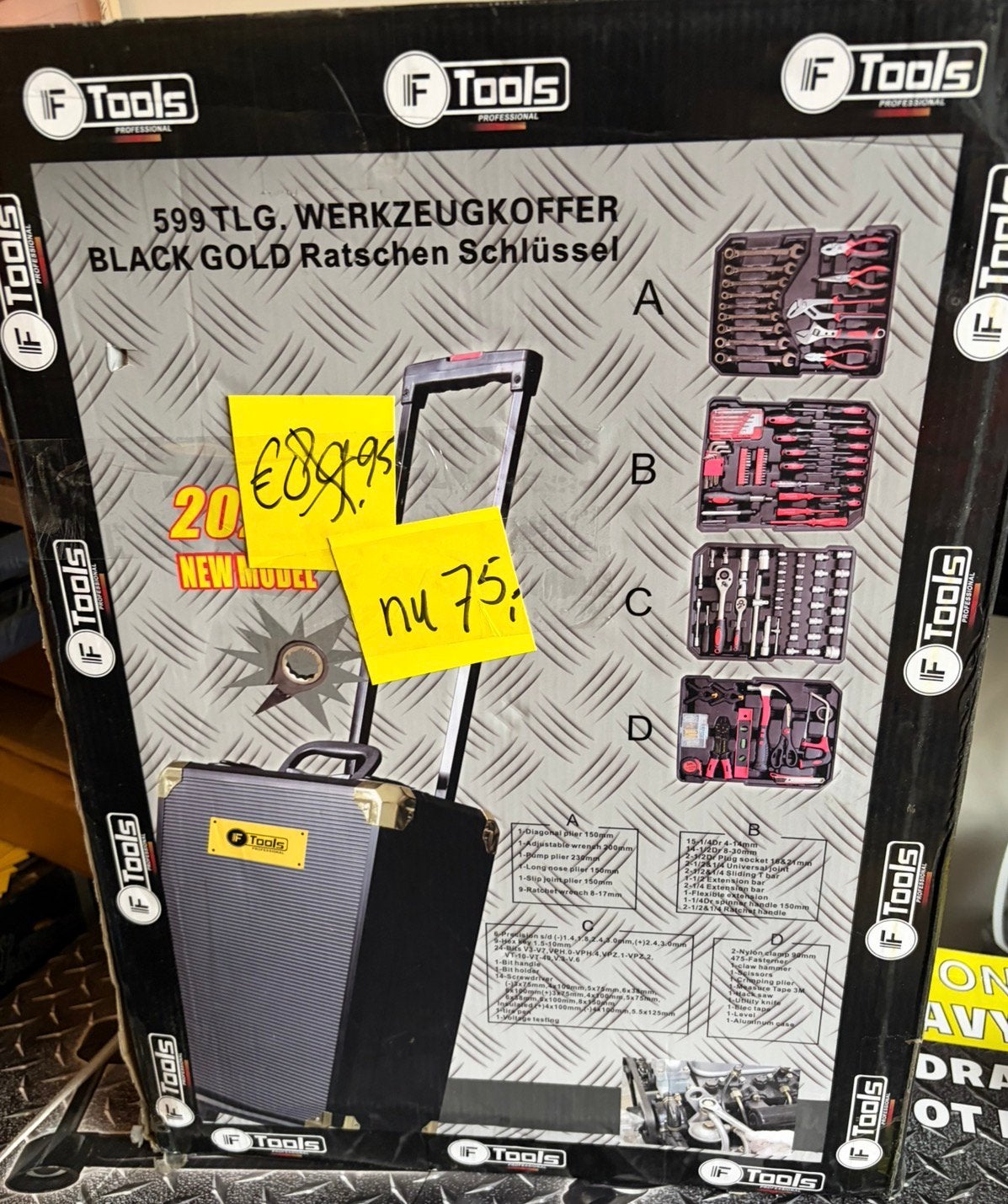 F-Tools gereedschapstrolley met 4 inlays nu afgeprijsd €75, Ophalen, Zie ook onze andere advertenties, Nieuw, Het goedkoopste
