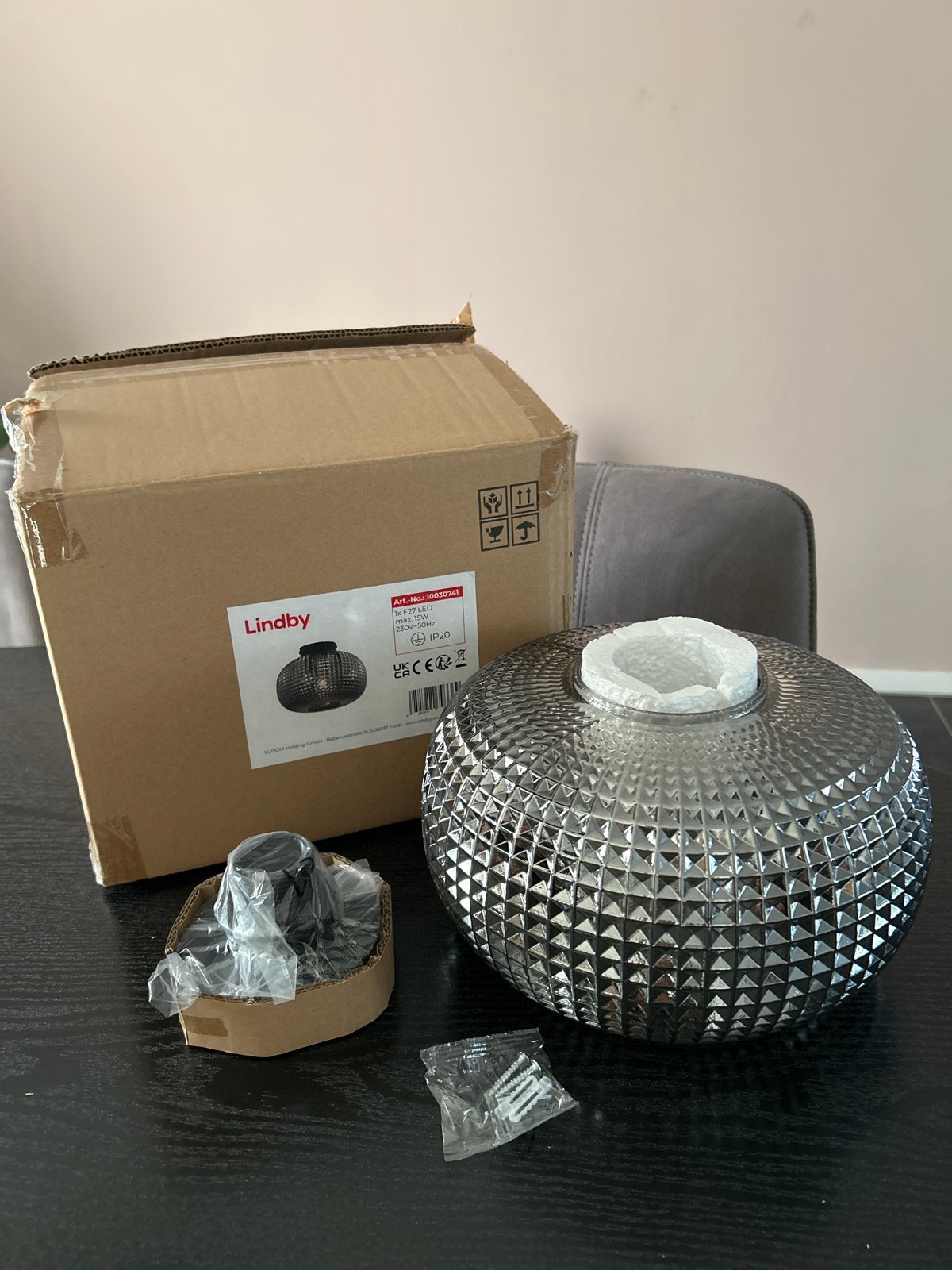 Lindby plafondlamp E27, nieuw in doos, Ophalen, Minder dan 50 cm, Nieuw, Minder dan 25 cm