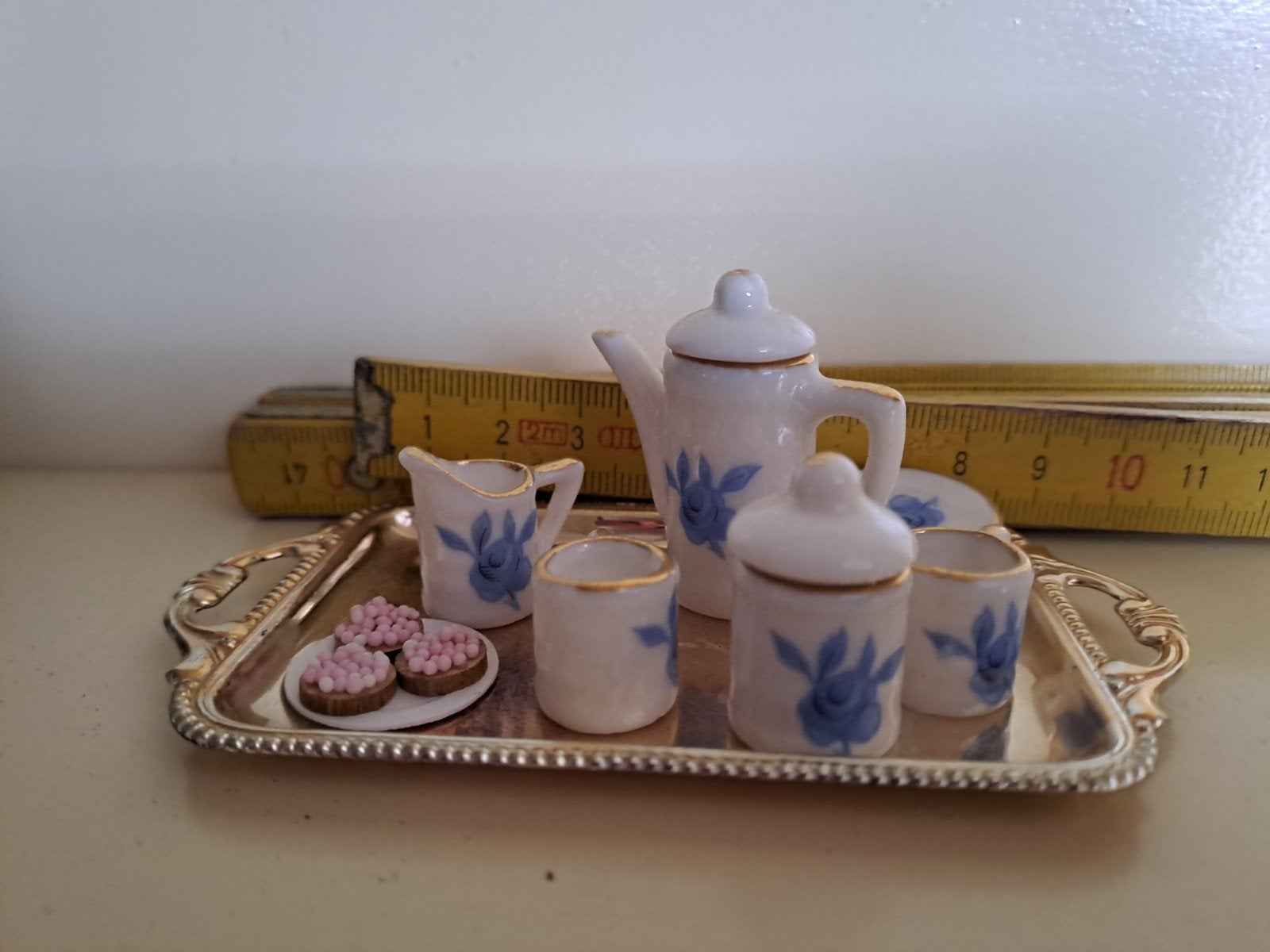 Miniatuur theeserviesje met dienblad, Ophalen of Verzenden