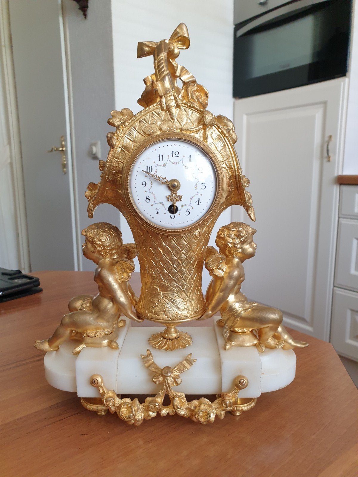 Pendule met cherubijnen, Antiek en Kunst, Antiek | Klokken, Ophalen of Verzenden