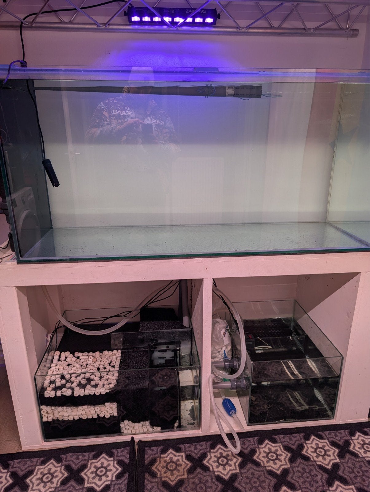 Complete Droomset: High-Gloss Peninsula Aquarium met sump, Ophalen, Inclusief toebehoren, Overige merken, Gevuld zoetwateraquarium