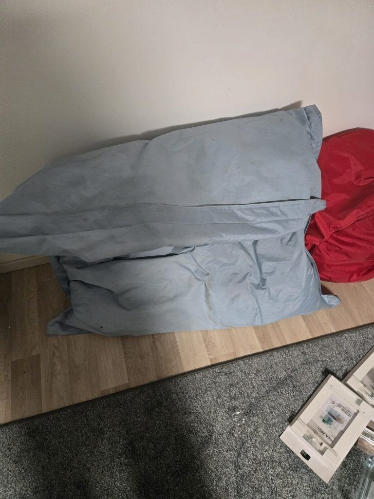 Grote zitzak grijs/blauw - lounge beanbag (also outdoor!), Ophalen, Gebruikt, Blauw, Zitzak